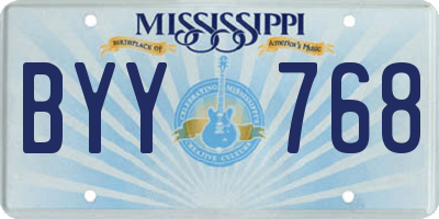 MS license plate BYY768