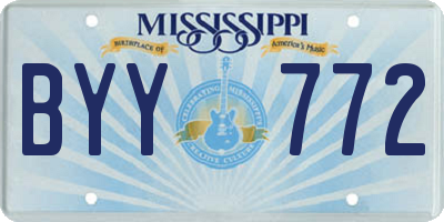 MS license plate BYY772