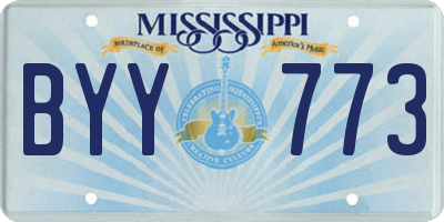 MS license plate BYY773