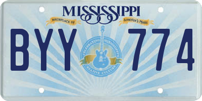 MS license plate BYY774
