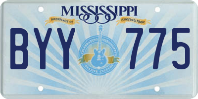 MS license plate BYY775