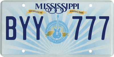 MS license plate BYY777