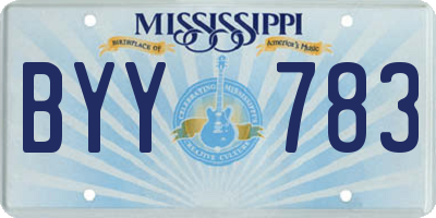 MS license plate BYY783