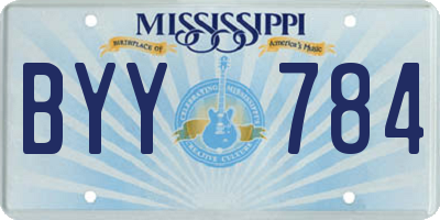 MS license plate BYY784