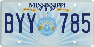 MS license plate BYY785