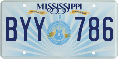 MS license plate BYY786