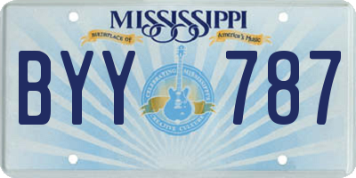 MS license plate BYY787