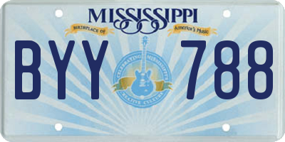 MS license plate BYY788