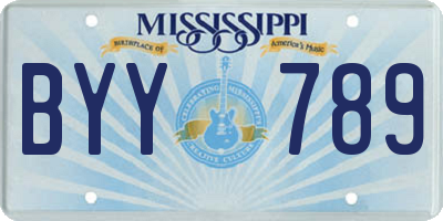 MS license plate BYY789