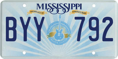 MS license plate BYY792