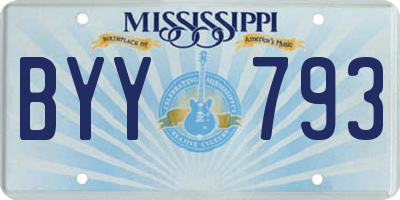 MS license plate BYY793