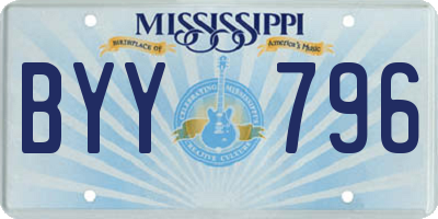 MS license plate BYY796