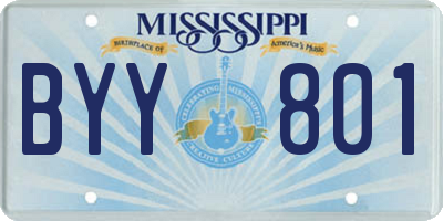 MS license plate BYY801