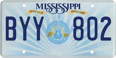 MS license plate BYY802