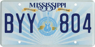 MS license plate BYY804