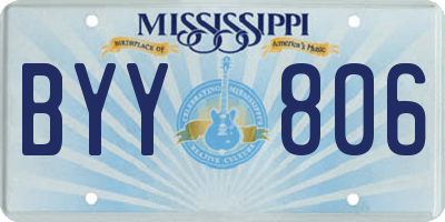 MS license plate BYY806