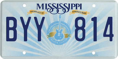 MS license plate BYY814