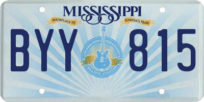 MS license plate BYY815