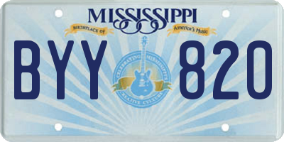 MS license plate BYY820