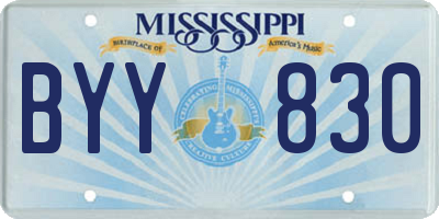 MS license plate BYY830
