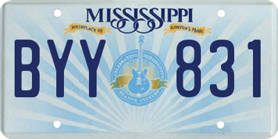 MS license plate BYY831