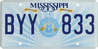 MS license plate BYY833