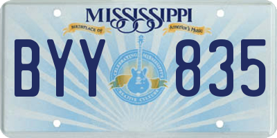 MS license plate BYY835