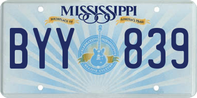MS license plate BYY839
