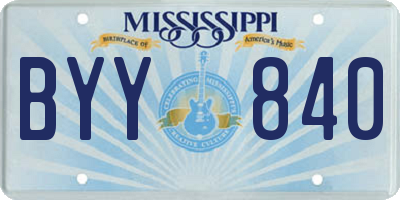 MS license plate BYY840