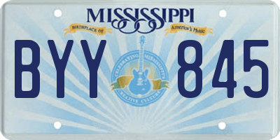 MS license plate BYY845