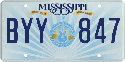 MS license plate BYY847
