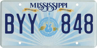 MS license plate BYY848