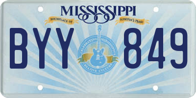 MS license plate BYY849