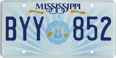 MS license plate BYY852