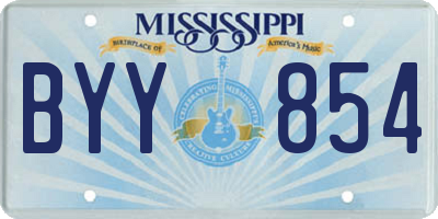 MS license plate BYY854