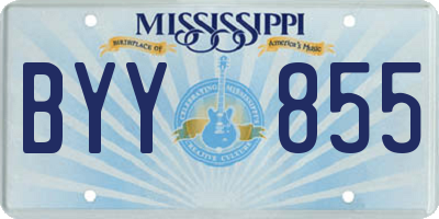 MS license plate BYY855