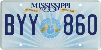 MS license plate BYY860