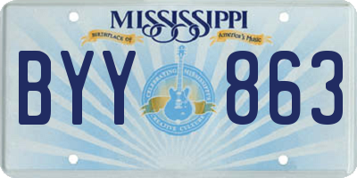 MS license plate BYY863