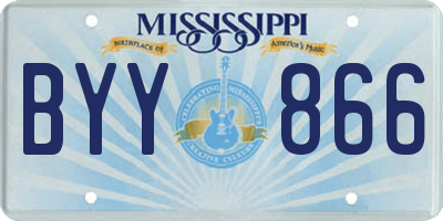MS license plate BYY866