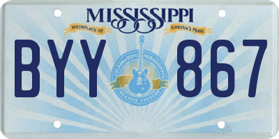 MS license plate BYY867