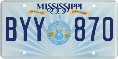 MS license plate BYY870