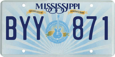MS license plate BYY871