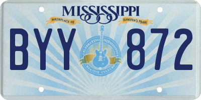 MS license plate BYY872