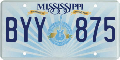 MS license plate BYY875