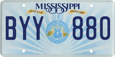 MS license plate BYY880