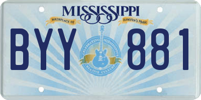 MS license plate BYY881