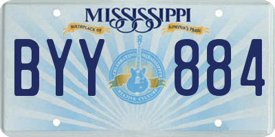 MS license plate BYY884