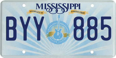 MS license plate BYY885
