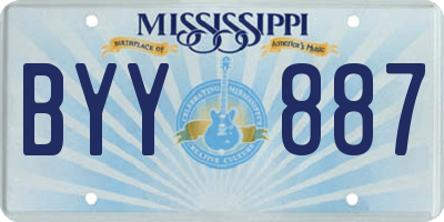 MS license plate BYY887
