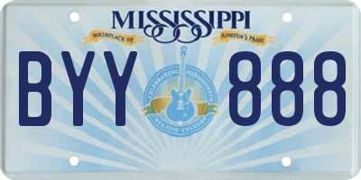 MS license plate BYY888